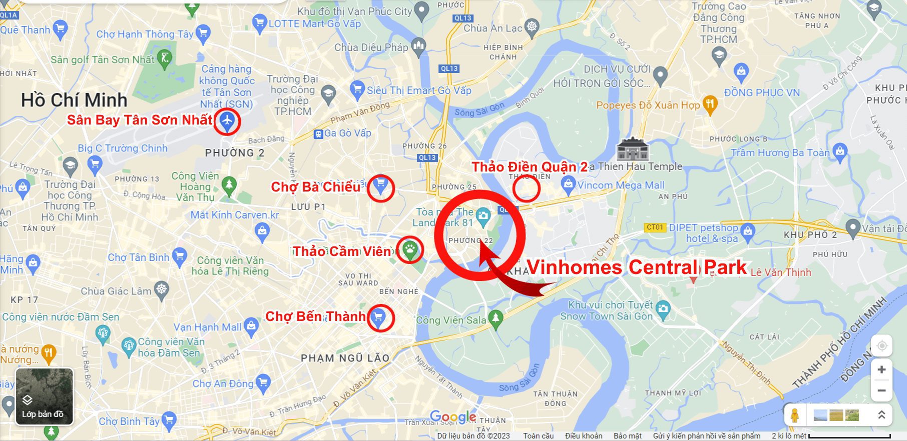 Google Map Vinhomes Central Park